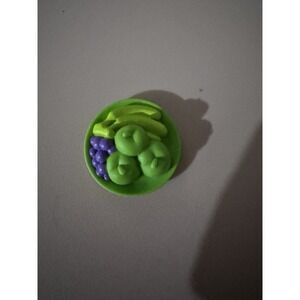 Fisher Price Loving Family Dollhouse Green Fruit Plate: Banana Apples Grapes